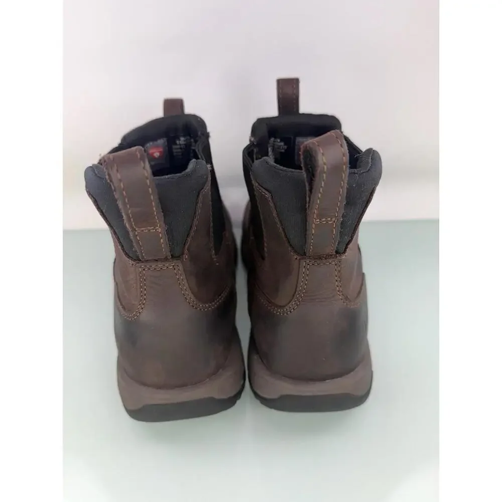 LL BEAN Traverse Insulated Trail Boots Slip On Brown Leather Chelsea Size 9 M